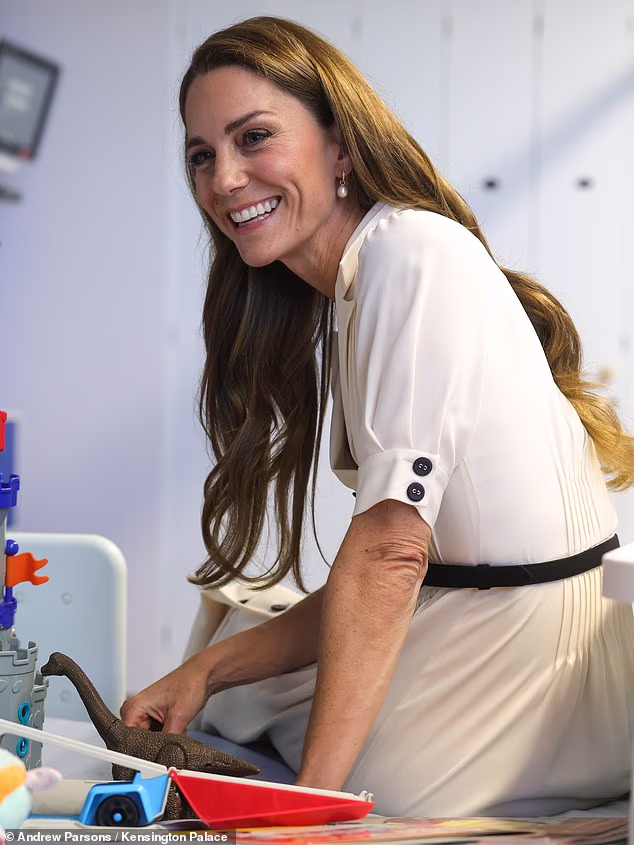 The Princess of Wales raised smiles today as she visited the London-based Evelina Children’s Hospital that works to help some of the capital’s sickest youngsters