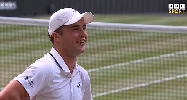 Arthur Fery appeared to mouth an expletive in shock after reaching Wimbledon quarter-finals