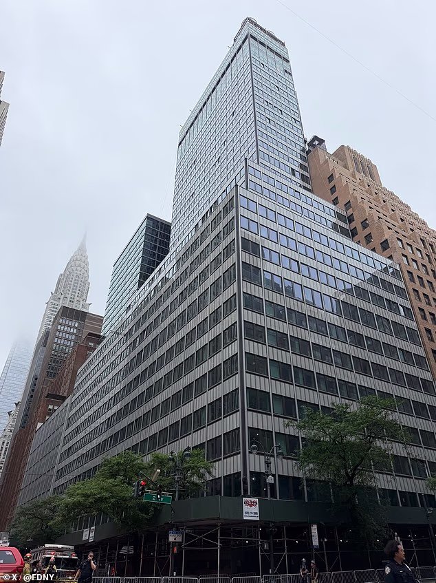 The Manhattan office building, which once housed pharmaceutical giant Pfizer, was evacuated Tuesday morning after construction workers noticed cracks and buckling columns