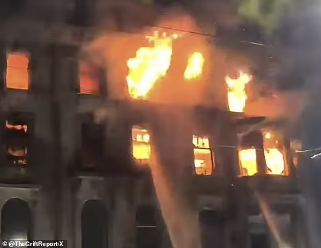The old Debenhams building in the centre of Edinburgh went up in flames in the early hours of this morning