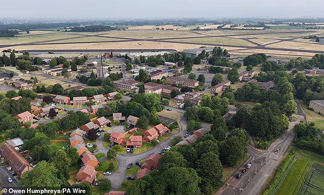 An aerial view of Linton-on-Ouse and the RAF base which could house more than 1,000 asylum seeking males