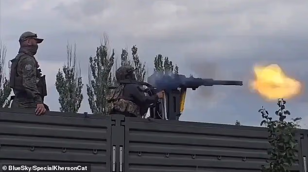 A video circulating online appears to show a Russian soldier losing control of a mounted rotary machine gun during a training exercise