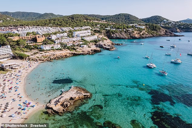 The tragic incident happened in the popular resort of Cala Tarida on Ibiza's west coast (File image of Cala Tarida)