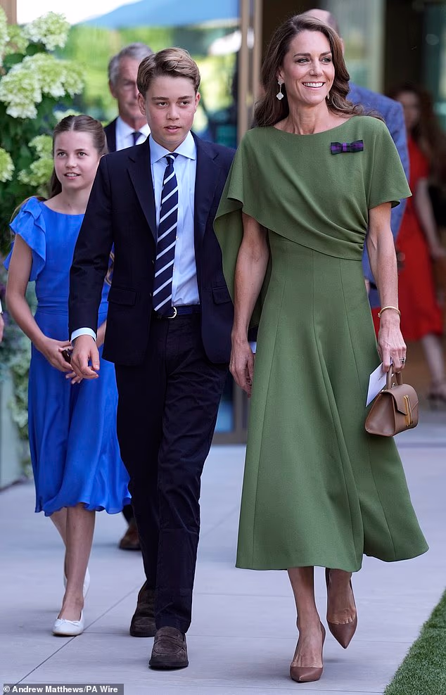 Prince George and Princess Charlotte joined their mother, the Princess of Wales, on day 14 of the 2026 Wimbledon Championships on Sunday