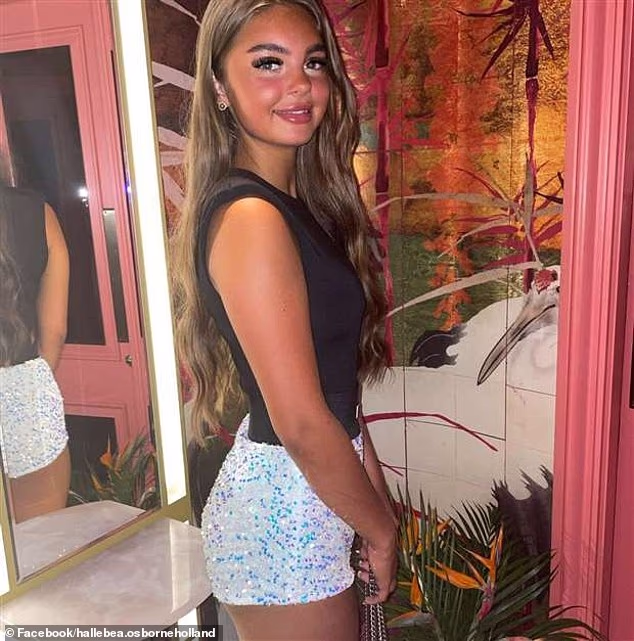 Halle Bae Osborne-Holland, 22, has been banned from driving after she pulled into traffic without stopping and ploughed into a couple