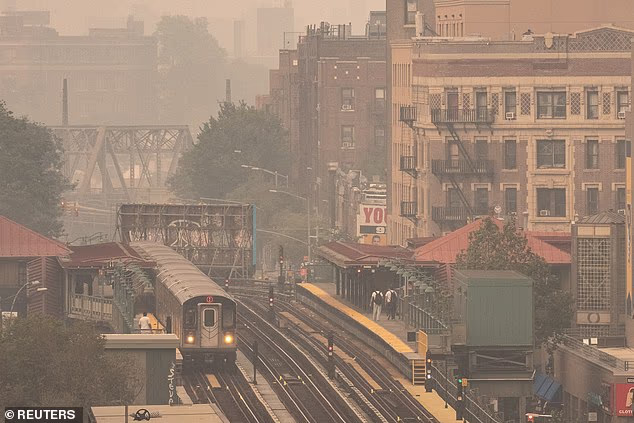 The Bronx was overtaken by an eerie orange haze. Smoke from wildfires is more dangerous than polluted air due to the dangerous materials it carries