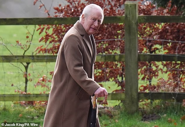 King Charles has a 'vermin infestation' in gardens on his sprawling Sandringham estate in Norfolk, local residents have complained. Pictured: The King attending church in Sandringham earlier this year