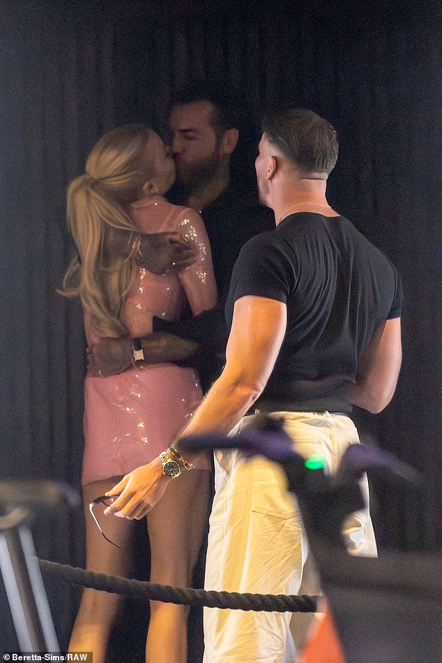 Olivia Attwood and Pete Wicks shared a passionate kiss on their first outing as a new couple in London on Friday