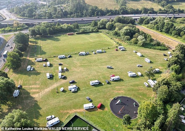 Albion Rovers FC is furious after more than 20 caravans and vehicles descended on their football ground last Wednesday