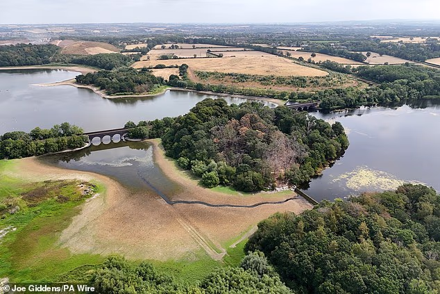 Swithland Reservoir in Leicestershire yesterday, which Severn Trent says is at 44% capacity