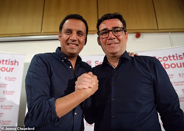 Scottish Labour leader Anas Sarwar (left, pictured with new Prime Minister Andy Burnham in 2022) was among those praising a departing Keir Stamer - despite calling for the former PM to resign in February over the Mandelson scandal