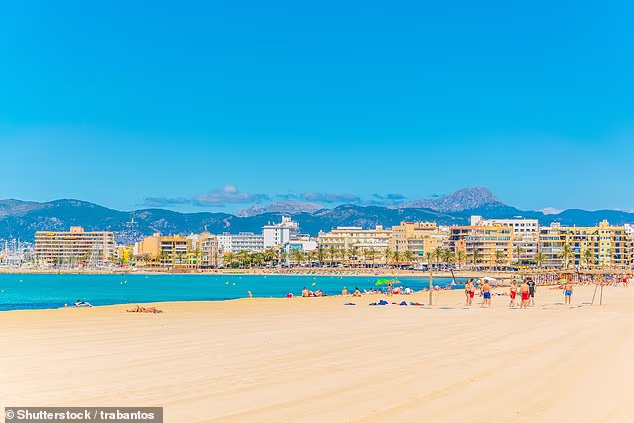 Police have arrested a masseur accused of sexually assaulting a pregnant British tourist during a massage session at her Majorcan hotel. File image: Playa de Palma beach in Palma de Mallorca