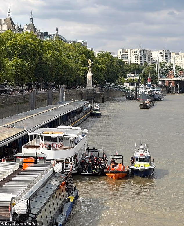A police boat carrying armed officers has crashed near Westminster Bridge, with casualties being treated at the scene