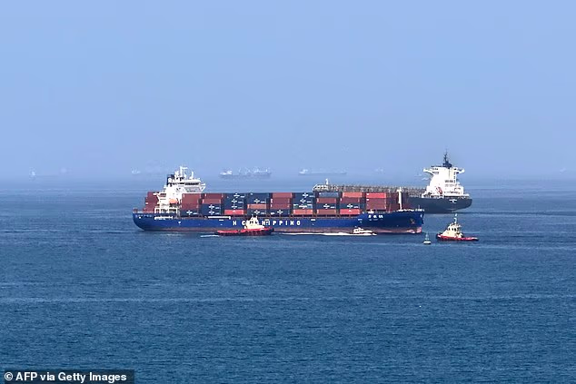 File image of a cargo ship along the Gulf of Oman on June 28, 2026