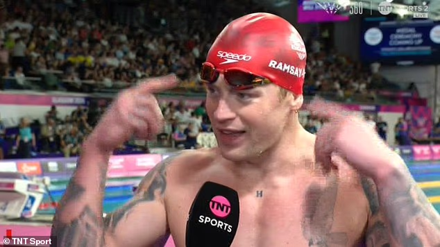 Adam Ramsay-Peaty has paid tribute to his wife Holly for supporting him during a 'whirlwind' 24 hours, after he missed out on 100m breastroke gold at the Commonwealth Games