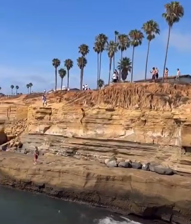 A 17-year-old sustained critical injuries after he was recorded jumping from San Diego's Sunset Cliffs and hitting its side before falling into the water