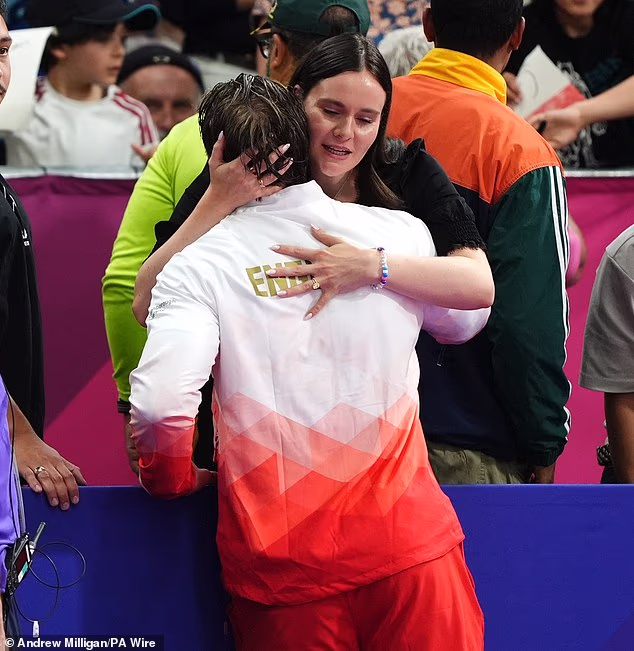 Pregnant Holly Ramsay consoled her husband Adam Peaty after he missed out on gold yet again at the Commonwealth Games on Monday