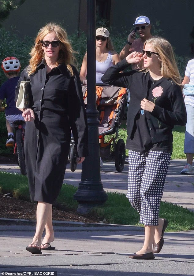 Julia Roberts, 58, was seen with one of her three kids, daughter Hazel, 21, while out in Sun Valley, California on Monday
