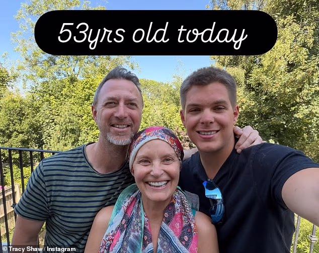 Tracy Shaw sad that she's 'never been as grateful to be alive on a birthday' as she turned 53 on Monday and shared sweet family snaps