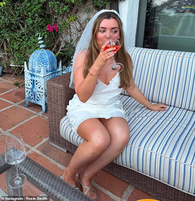 Lorraine Kelly's daughter Rosie is married! The influencer, 32, tied the knot with her partner Steve White in Scotland last weekend (pictured at her hen party last month)