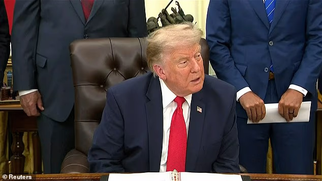 Donald Trump (pictured on Wednesday) has said he warned Andy Burnham that he is 'killing' the UK with an influx of migrants