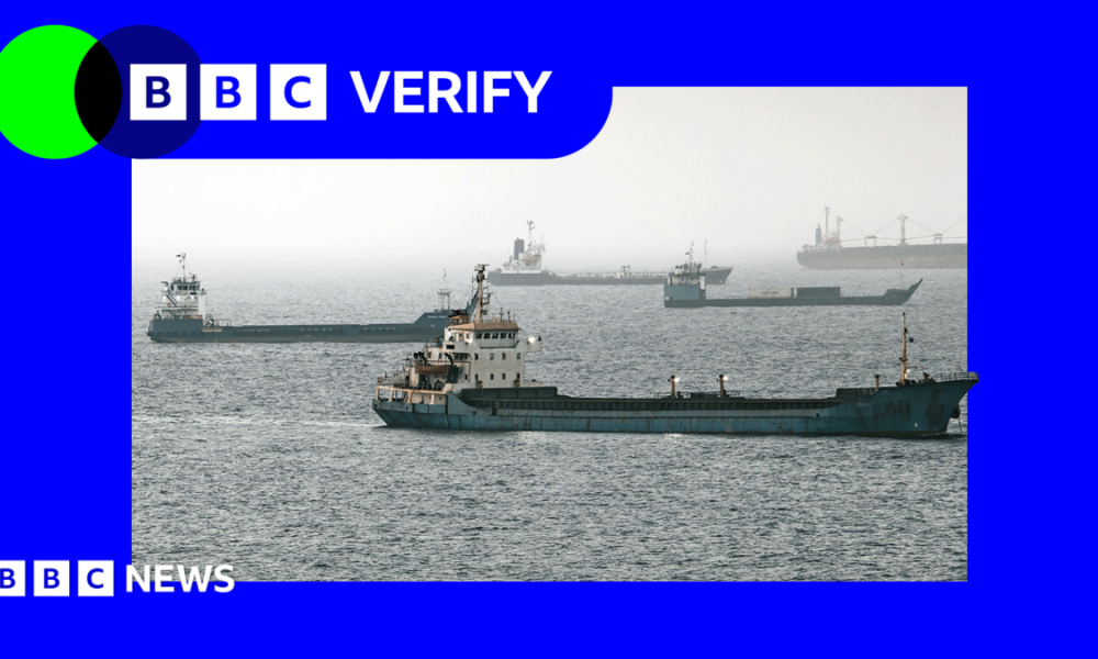 An image of five ships with the BBC Verify branding