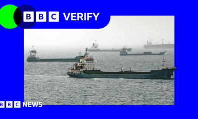 An image of five ships with the BBC Verify branding
