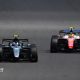 Mercedes' Kimi Antonelli ahead of Ferrari's Lewis Hamilton in the British Grand Prix sprint race