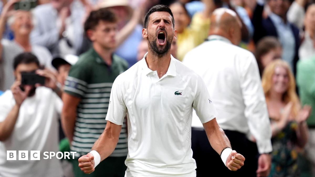 Novak Djokovic celebrates victory