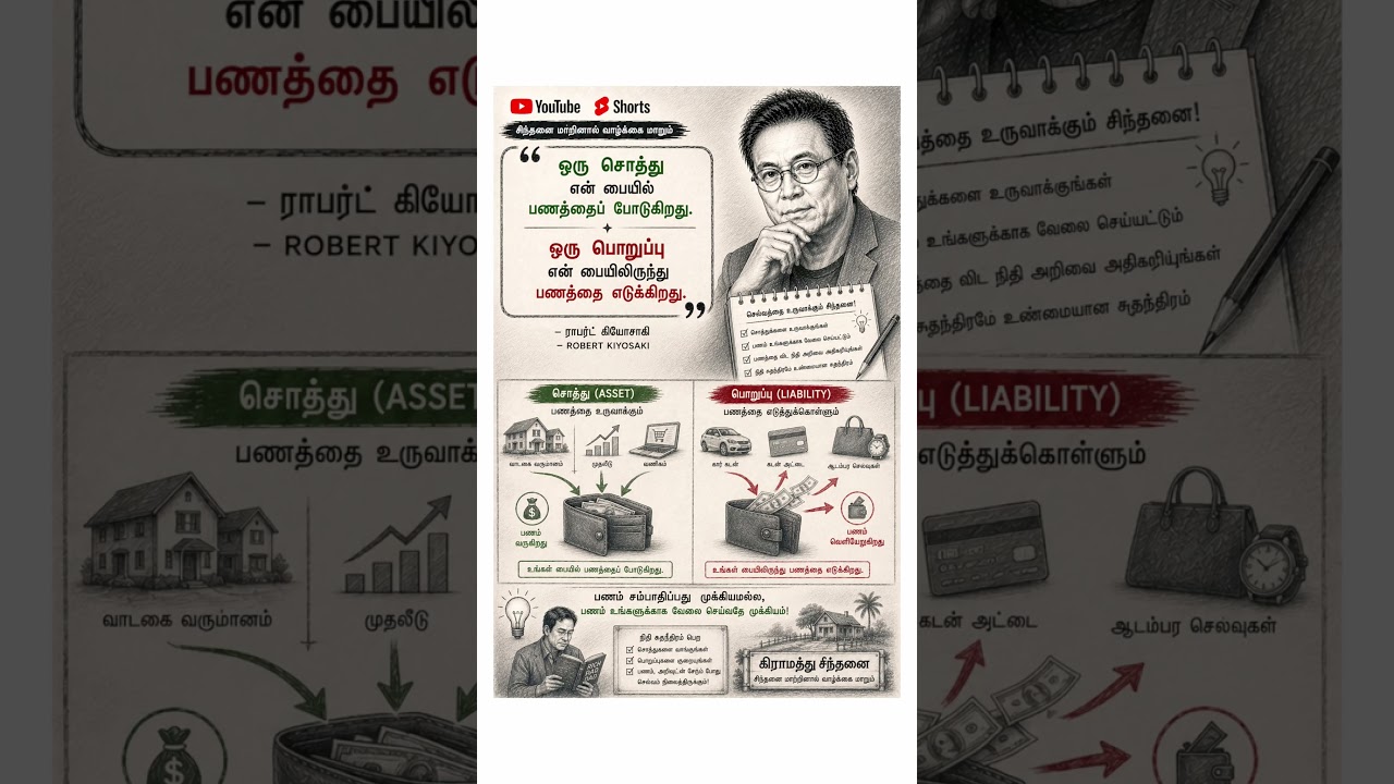 Assets Put Money In Your Pocket | Robert Kiyosaki Tamil Motivation | Financial Freedom | #Shorts