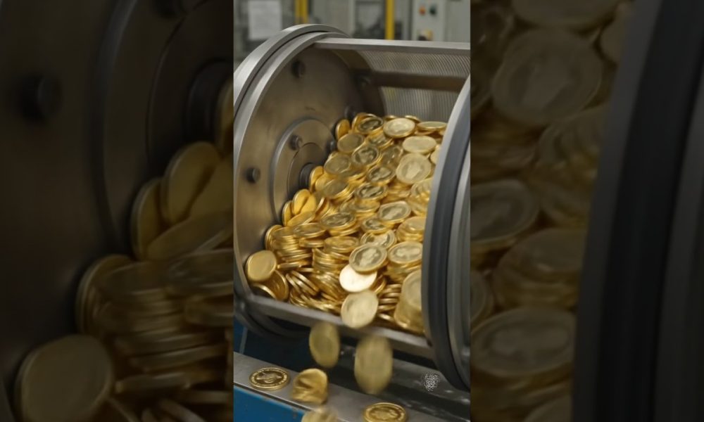 factory me gold ke sikke kese bante hai #money #moneysavingidea #moneyhub #shorts