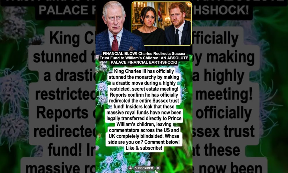 FINANCIAL BLOW! Charles Redirects Sussex Trust Fund to William's Children!