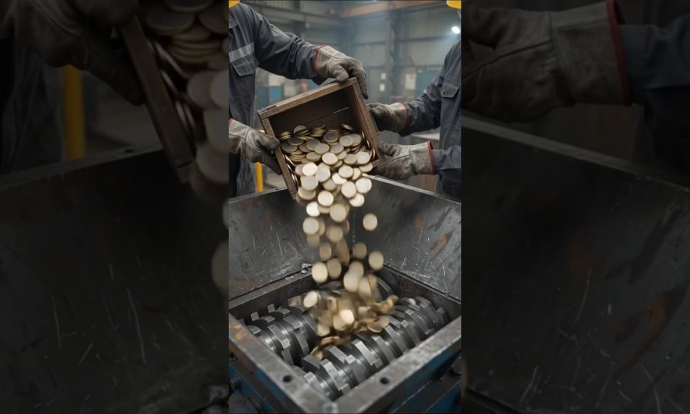 The Demolishing process of 10rupee coin #money #moneysavingtips #shorts