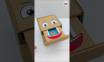 how to make coin bank box with cardboard #scienceproject #money #diy #shorts