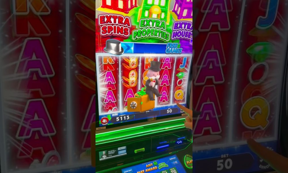 MY BIGGEST MONOPOLY BONUS EVER! #casino #gambling #slots #money #comedy
