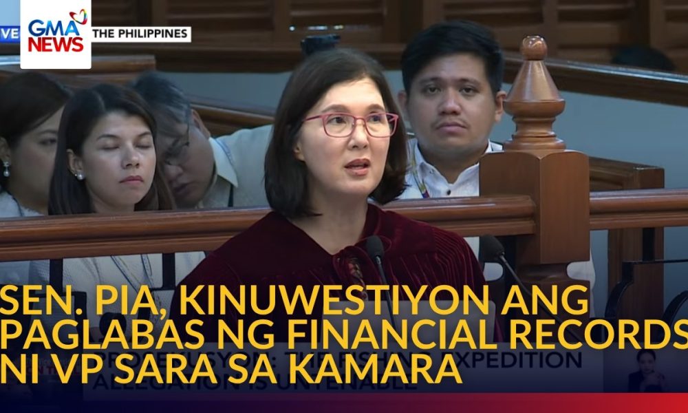 Sen. Pia, kinuwestiyon ang paglabas ng financial records ni VP Sara sa Kamara | GMA News
