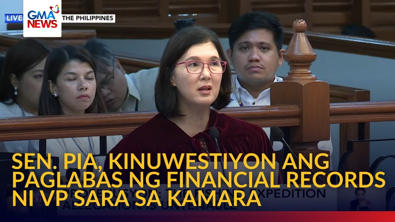 Sen. Pia, kinuwestiyon ang paglabas ng financial records ni VP Sara sa Kamara | GMA News