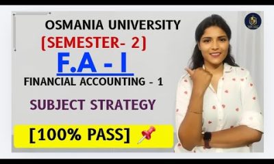 FA-1 | FINANCIAL ACCOUNTING | SUBJECT STRATEGY | SEMESTER-1 OSMANIA UNIVERSITY | @shivanipallela