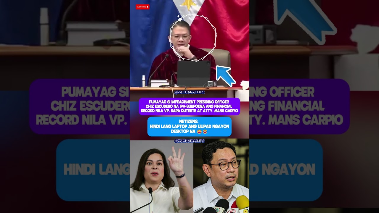Financial Records ni VP Sara Duterte at Mans Carpio, IPA-SUBPOENA NA! #shorts