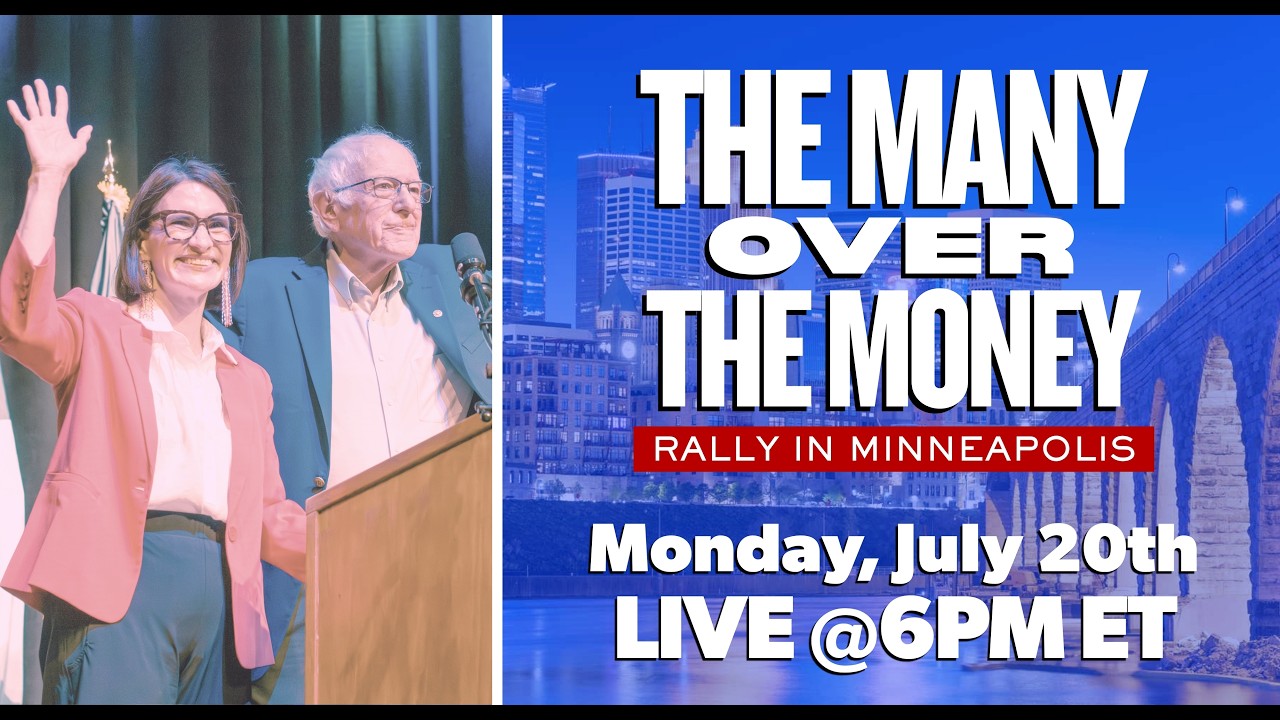 The Many Over The Money Rally in Minneapolis with Bernie Sanders and Peggy Flanagan