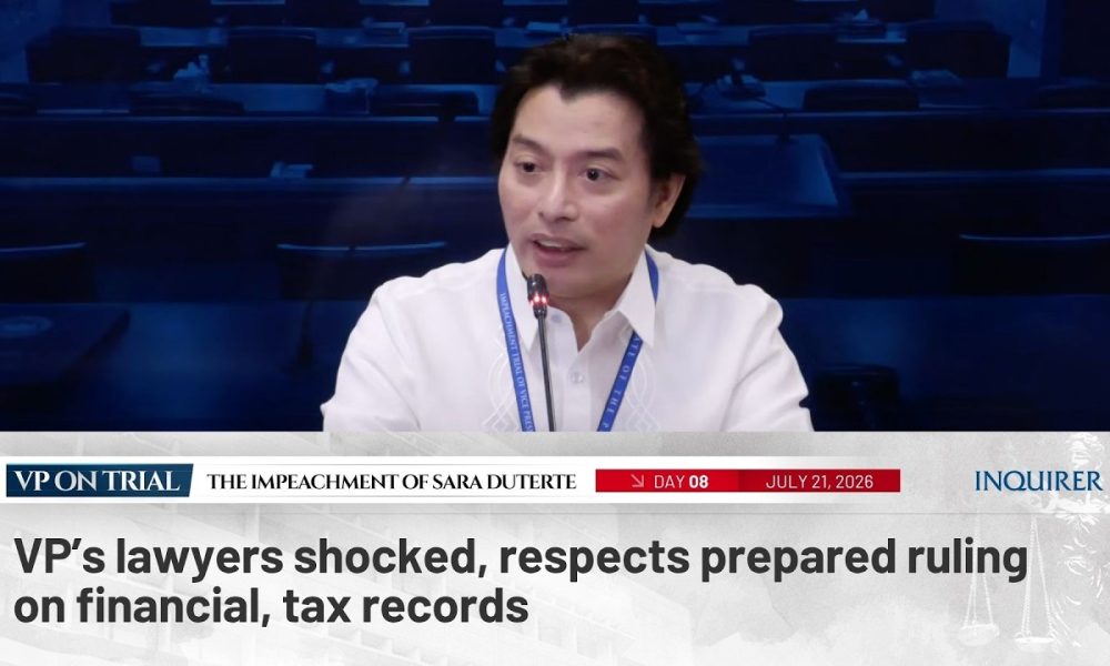 VP’s lawyers shocked, respects prepared ruling on financial, tax records