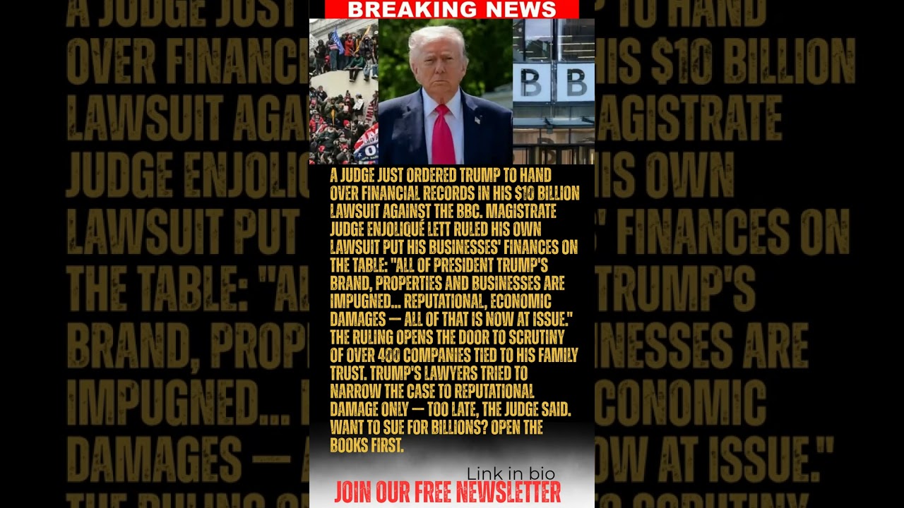 BREAKING: Trump furious as Judge orders him to hand over financial records in his $10 BILLION suit