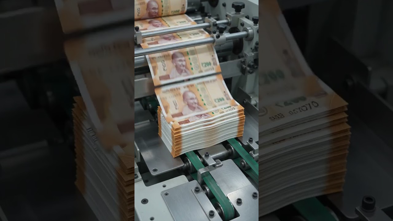 The making of the 200 rupees notes in the factory#shorts #money #bank #onlineclasses