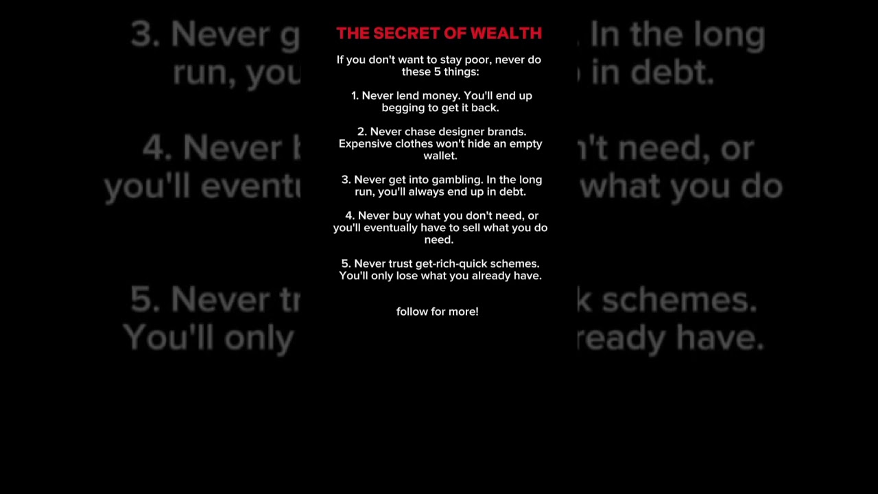 THE SECRET OF WEALTH: 5 Money Mistakes Keeping You Poor