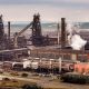 An aerial view of British Steel's Scunthorpe works on July 16, 2026 in Scunthorpe, England.