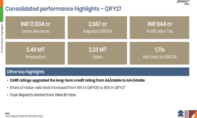 Jindal Steel Q1FY27 slides: margins rise as value-added mix grows