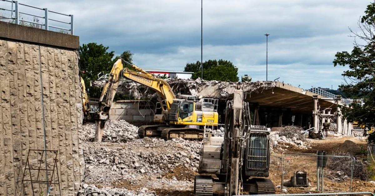 Demolition continues on Gateshead flyover structure