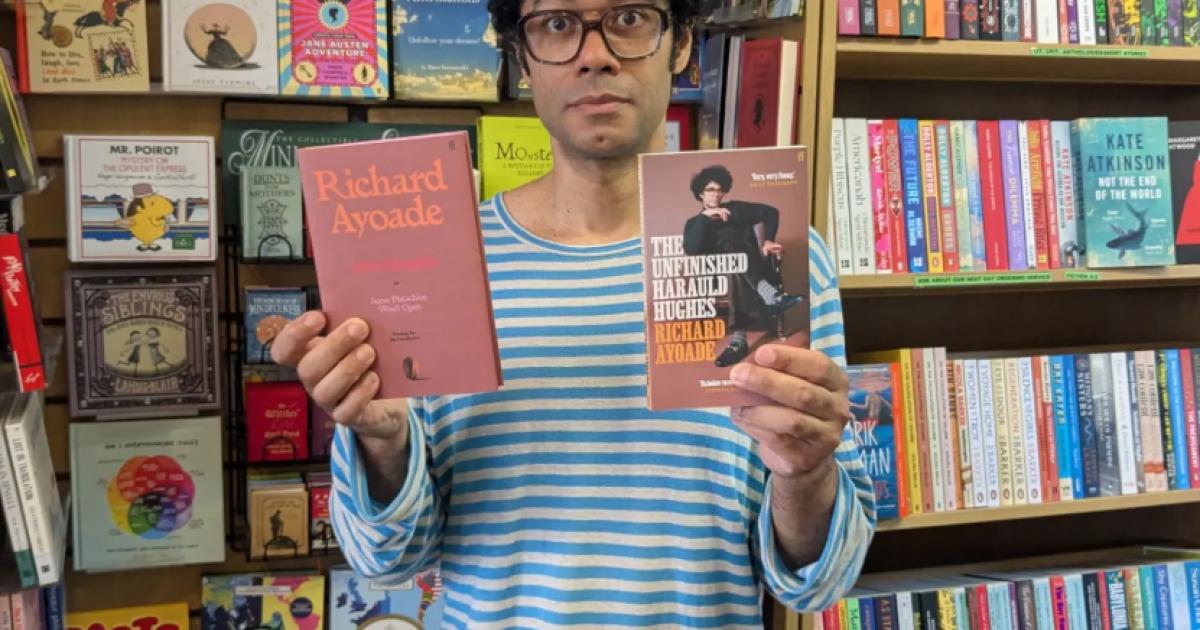 Richard Ayoade visited Little Apple Bookshop in York