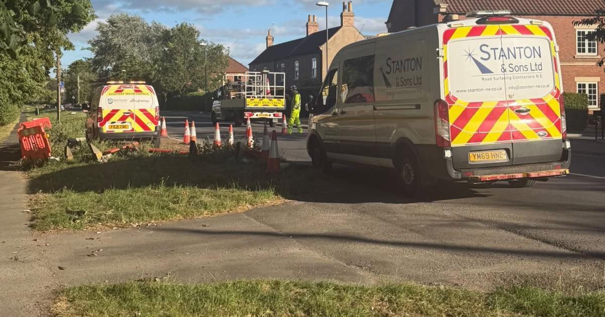 Chicane on B1248 Beverley Road in Norton being removed