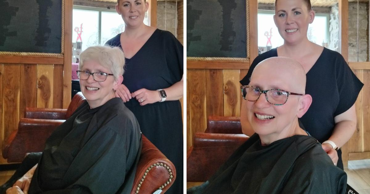 Woman shaves hair for Pendragon Community Trust centre